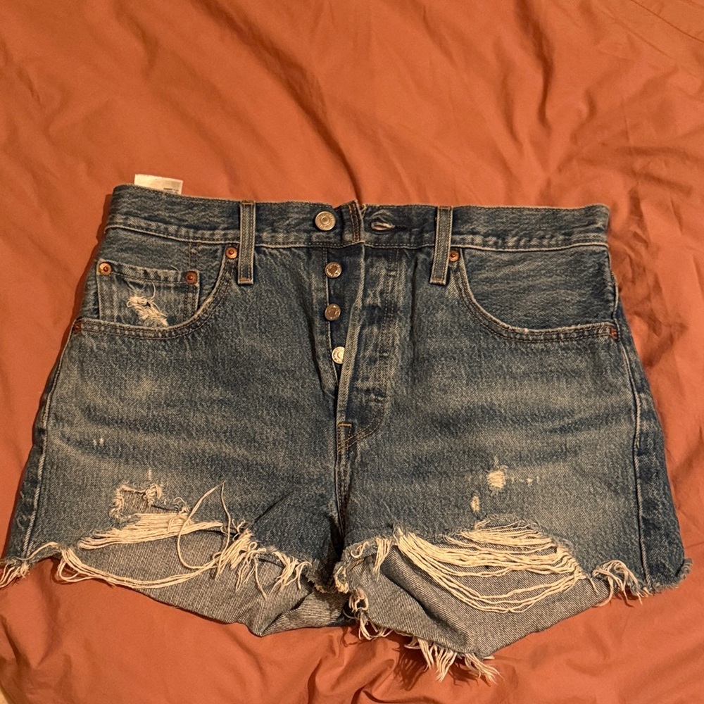 Levi’s Distressed Denim Jean Shorts (size 28)